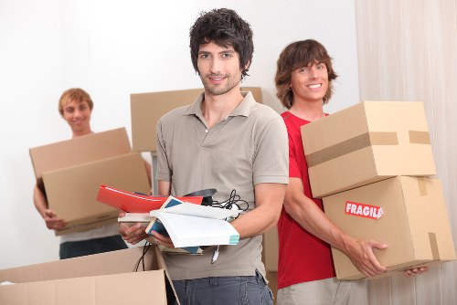 Office relocation transport and loading process in a local Stamford Hill street
