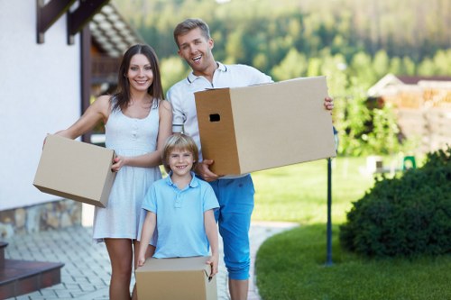 Professional team preparing office furniture and equipment for relocation