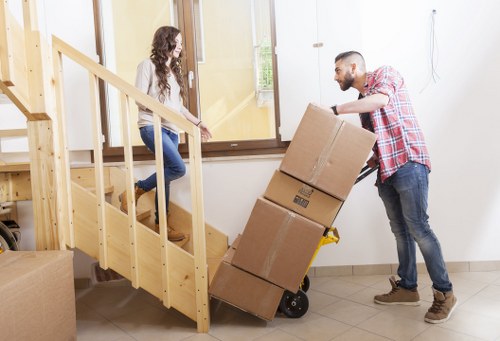 Packed moving boxes ready for a Stamford Hill home move