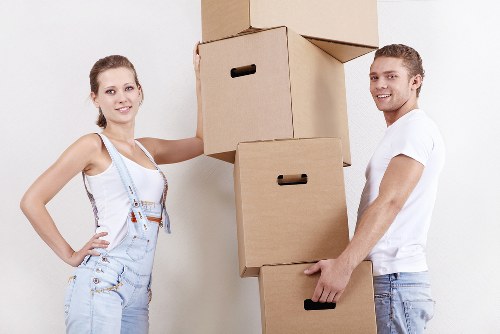 Packed boxes and moving preparation inside a Stamford Hill property